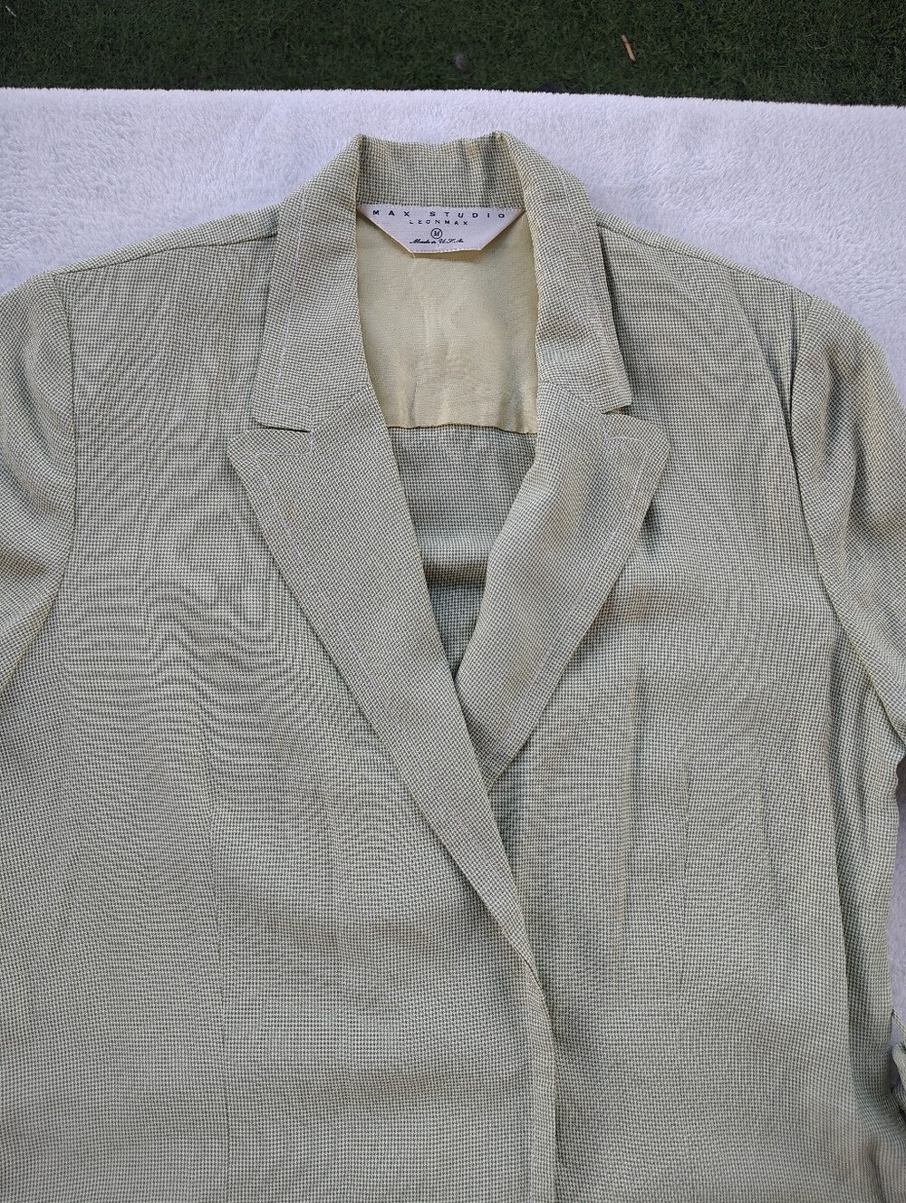 Vintage Max Studio Light Sage Textured Blazer